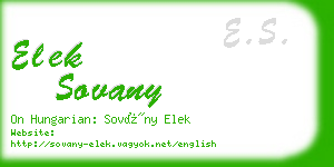 elek sovany business card